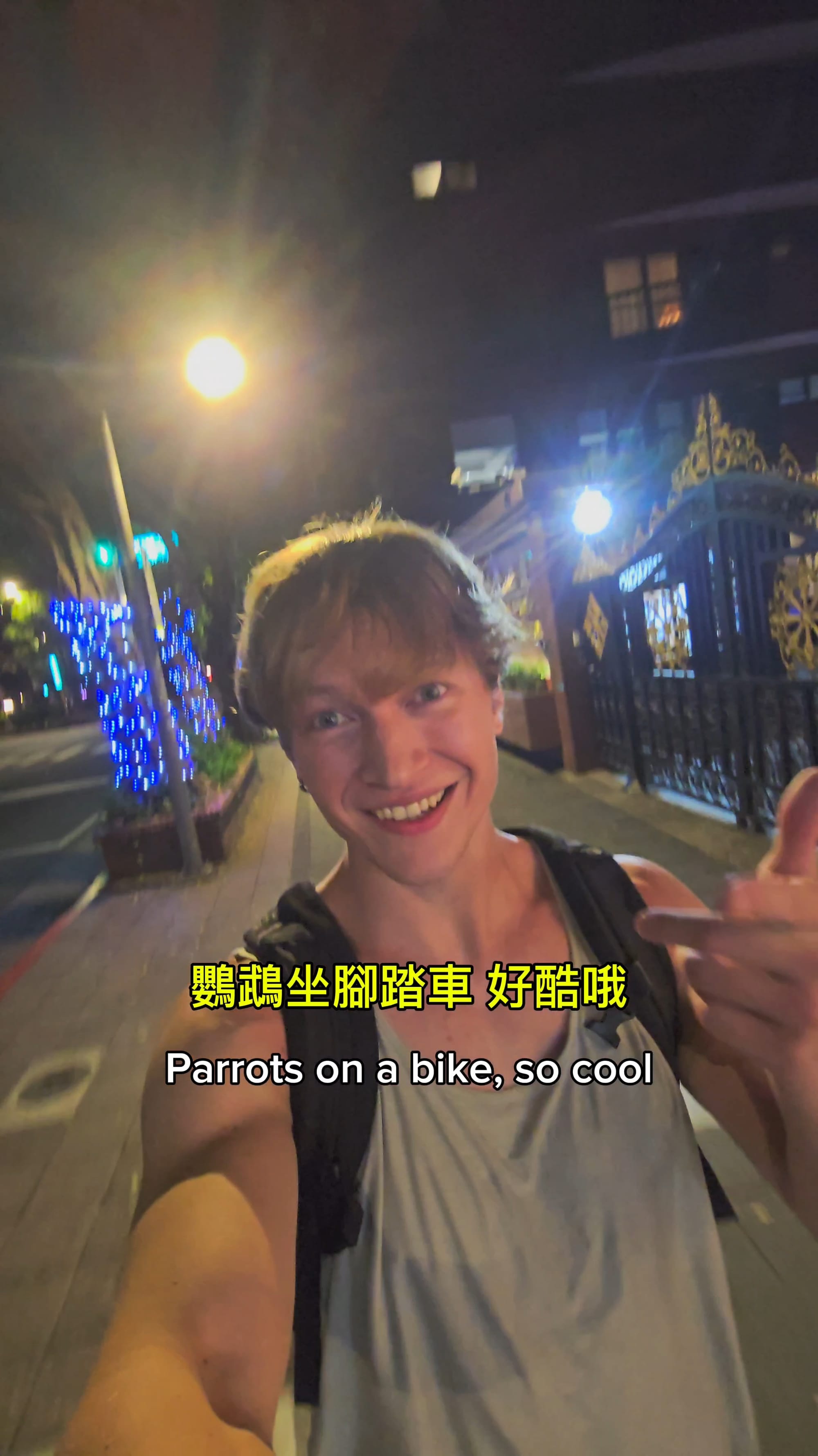 In Taiwan, parrots ride bicycles